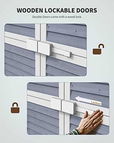 gizoon outdoor storage cabinet with 3 shelves, double, package contents