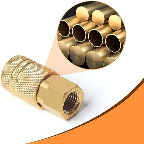 industrial air coupling,1/4" npt plug and air hose, close-up detail