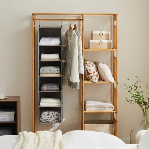 youdenova hanging closet organizer and storage, 6-shelf, 2 showing dimensions