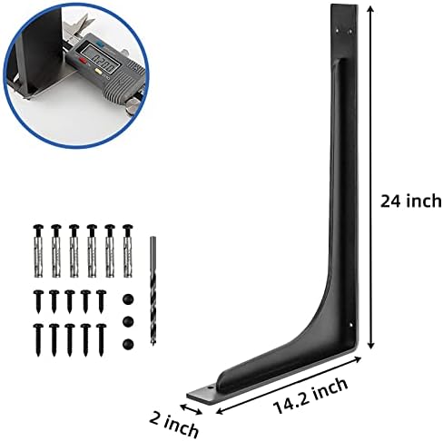 24 inch x 14.2 inch shelf brackets,l shelf shown in use
