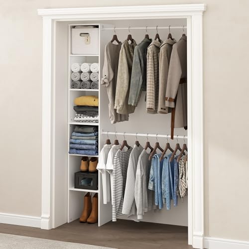 furinno fano closet organizers and storage, 5-tier closet shown in use