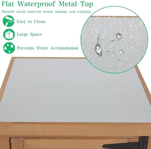 tall outdoor storage cabinet, weatherproof wooden garden potting on a desk or shelf