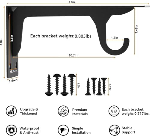 heavy duty closet rod brackets support 300lbs capacity shown in use