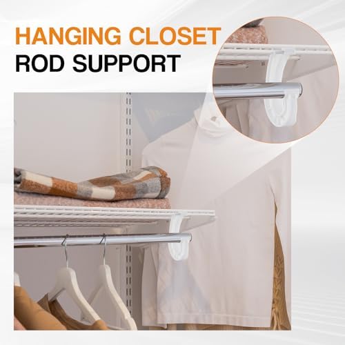 wonderjune 20 pcs hanging closet rod support, 3/4, close-up detail