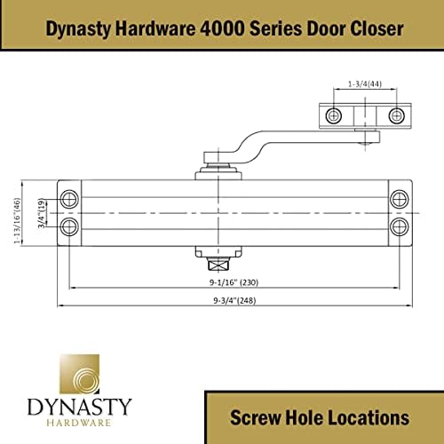 dynasty 4000 series door closer, sprayed duronotic bronze, view 10