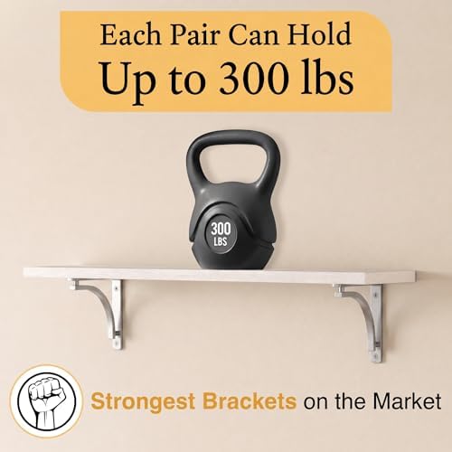 classic silver heavy duty shelf brackets 8 inch, package contents