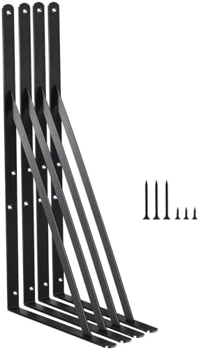 l24 x h 12" black heavy duty shelf on a desk or shelf