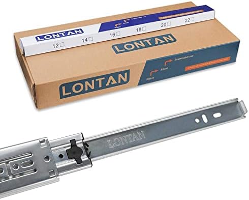 lontan 2 pairs soft close drawer slides 22, front angle view
