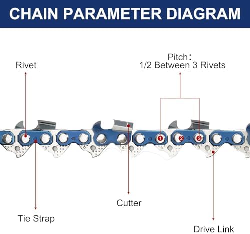 20 inch chainsaw chain.325".050" 80dl fit husqvarna 450, close-up detail