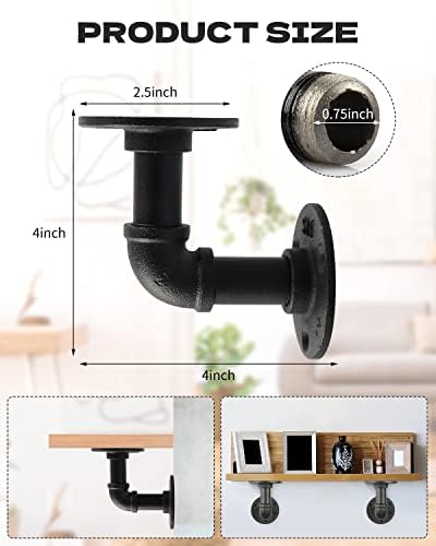 muzik 6pcs 4"×4" l pipe shelf bracket, heavy shown in use