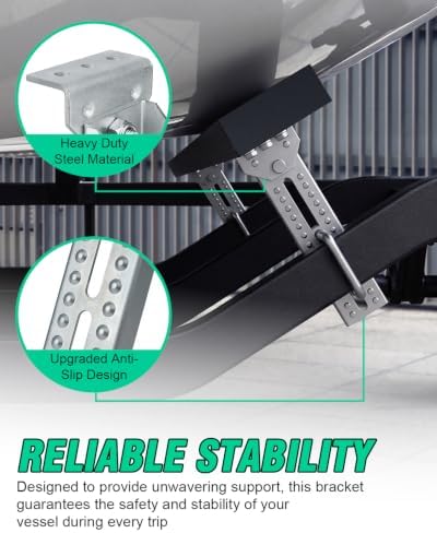 heavy duty boat trailer bunk brackets, 4 pcs shown in use