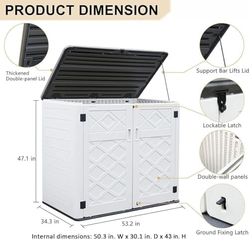 kinying larger outdoor storage shed weather resistance, horizontal, close-up detail