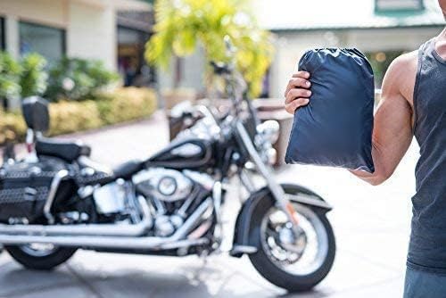 XYZCTEM All Season Black Waterproof Sun Motorcycle Cover,Fits up to 108" Motors (XX Large & Lockholes)
