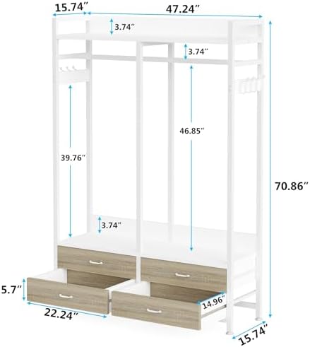 tribesigns freestanding closet organizer, garment rack with 4, package contents