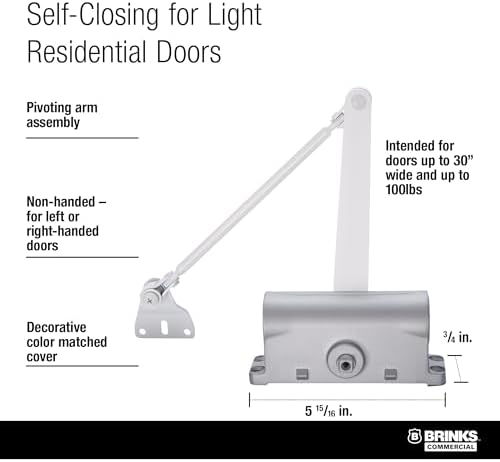 brinks commercial light duty residential hold open door, side view