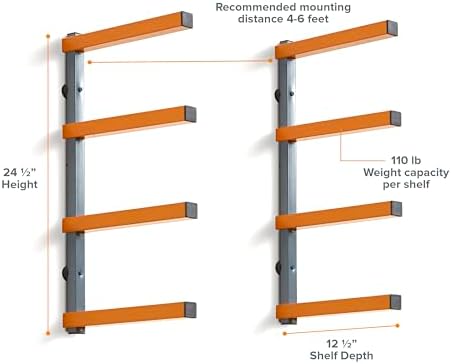 bora wood rack 4-level heavy duty lumber storage shown in use