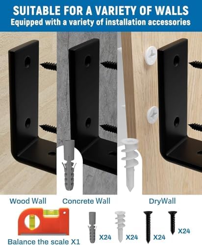 leopo 12 inch shelf brackets 12-pack, 1/5" thick, package contents