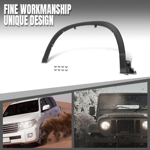 G-PLUS Fender Flare Molding Trim Left Driver Side Compatible with Toyota Highlander 2014 2015 2016 2017 2018 2019 TO1290105, 750860E030, 750860E010 Black