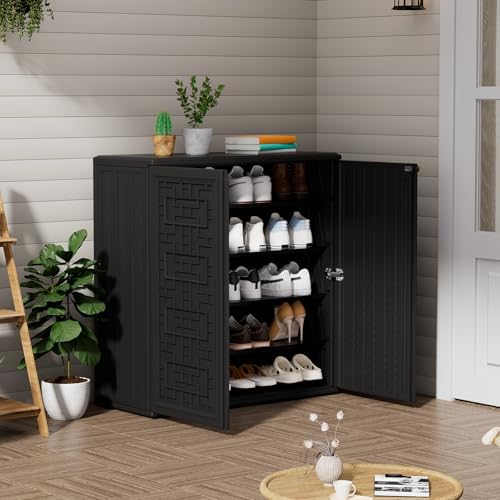 zzm hdpe outdoor storage shed, outdoor plastic storage, side view