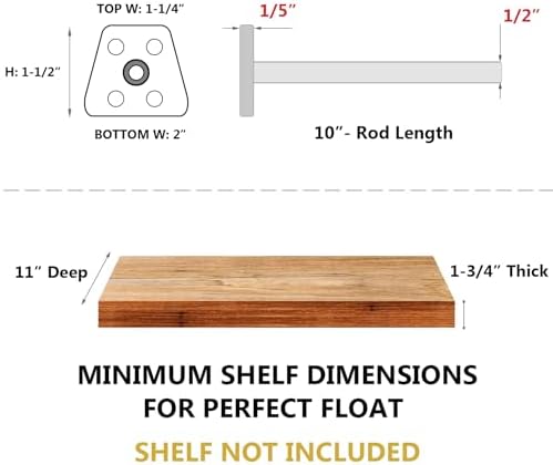 neodrop 12-pack 10 inch hidden floating shelf bracket shown in use