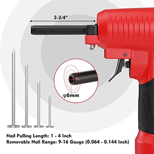 workpro pneumatic nail remover, heavy duty nail puller, close-up detail