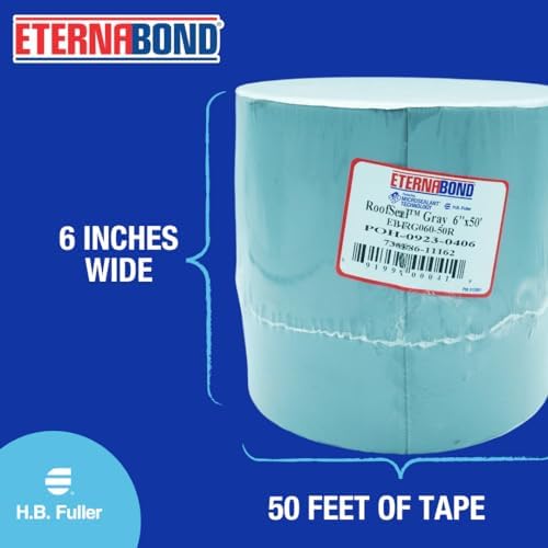 eternabond roofseal gray 6" x50' microsealant uv stable showing dimensions