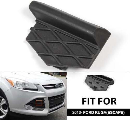 PIT66 Front Right Passenger Side Bumper Lower Grille Tow Hook Cover Compatible with Ford Escape 2013 2012 2013 2014 2015 2016 4-Door CJ5Z17A900AB, CJ5Z-17A900-AB Black