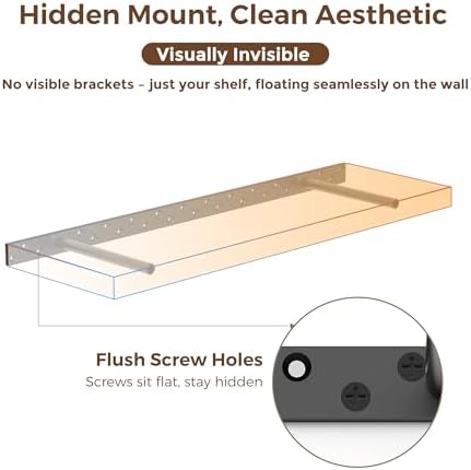floating shelf bracket heavy duty floating mantel bracket, front angle view