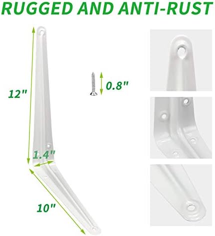 shelf brackets 12 inch heavy duty white l shown in use