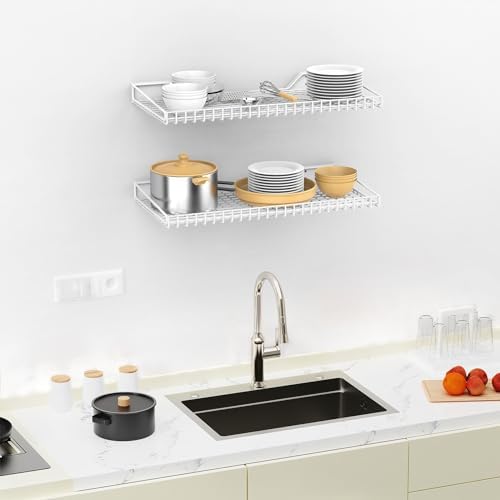 torack 2-pack wall mounted storage shelves, 23.5" x showing dimensions