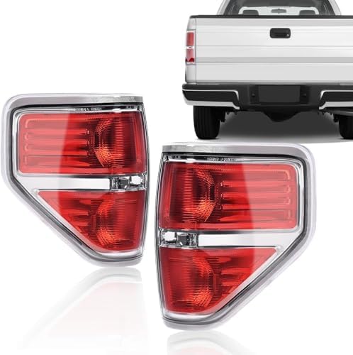 PIT66 Tail Lights Fit Ford F150 2009 2010 2011 2012 2013 2014 | Tail Lights,Compatible with Ford F150 2009 2010 2011 2012 2013 2014 Rear Brake Lamps Assembly Left&Right Red Lens