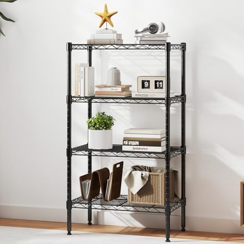 dumos 4-tier metal storage shelves, shelving unit, storage shown in use