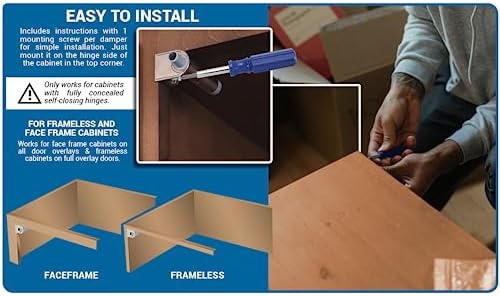 rok hardware soft close for cabinet doors/metal soft, front angle view
