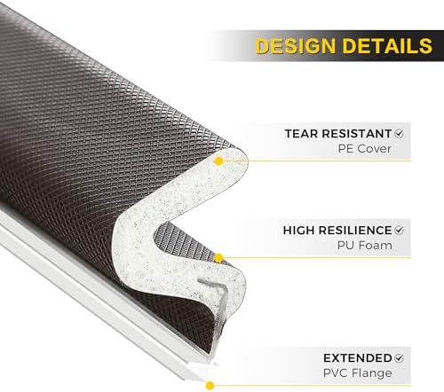ravinte weather stripping door seal, q-shaped kerf foam, view 9