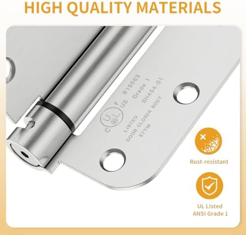 luxbaro 4 pack self closing door hinges, 3.5, close-up detail