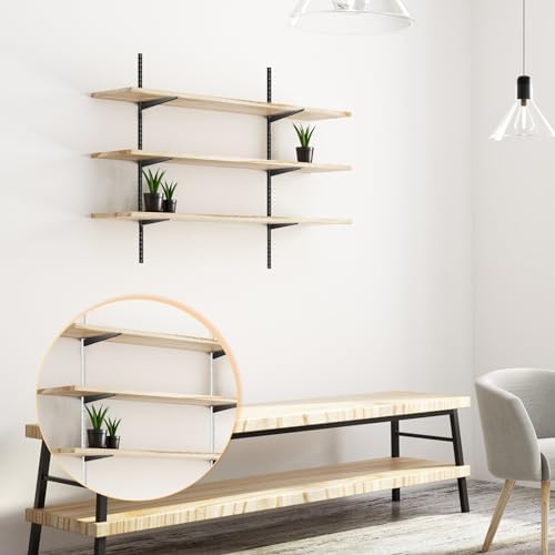 yalikop 10 pack adjustable shelf brackets for double, side view