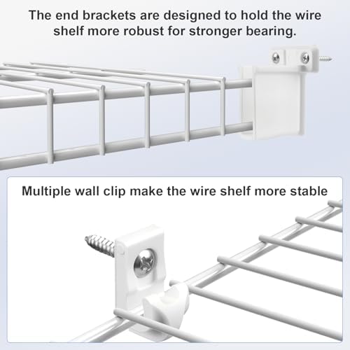 12 inch wire shelf brackets set, 8 pack showing dimensions