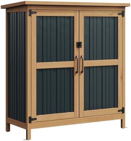 aoxun outdoor storage cabinet shed - wood &, main product view