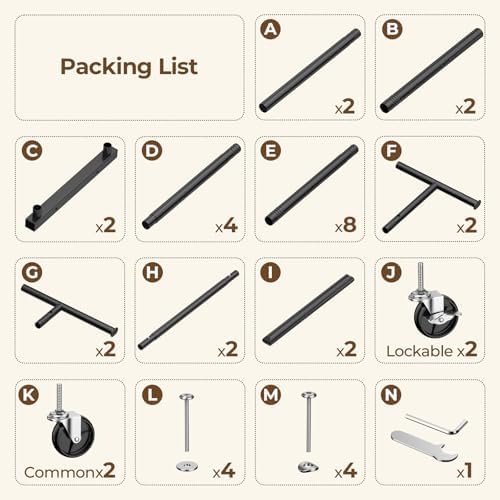 hyseyy double rods clothes rack, rolling clothing rack, view 9