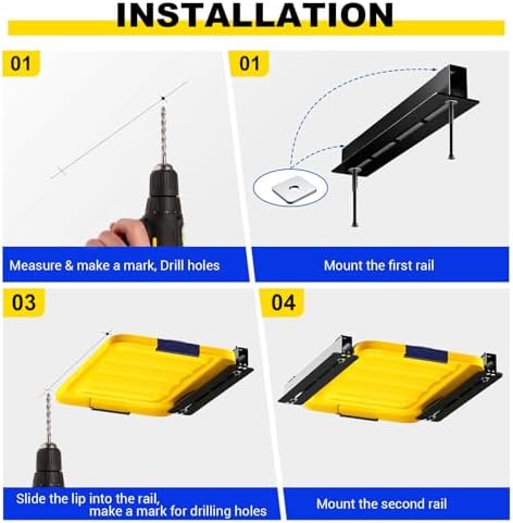 overhead garage storage rack for 12 17 27, side view