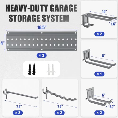 garage tool organizer wall mount 49.5 inches with, close-up detail
