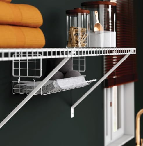 closetmaid hideaway hanging wire shelf for closets, pantries, side view