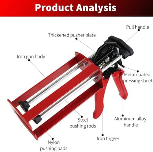 200ml dual cartridge epoxy gun 1:1 & 2:1 showing dimensions