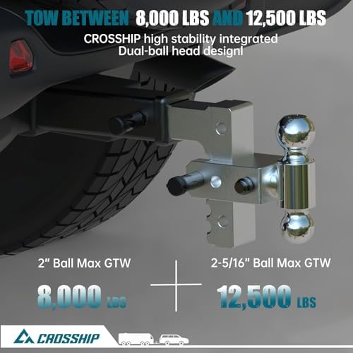 adjustable trailer hitch - heavy duty aluminum drop, side view
