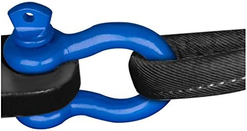 Trailer Shackles 3/4 Bow Shackle Rugged Steel Forged 28.5 Ton (57,000 lbs) Max Break Strength Off Road Shackles Blue Powder Coated Heavyduty Shackles 3 Year Guarantee with Safety Gloves (Pack of 2)