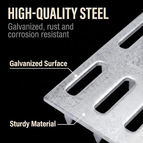 truss plates 2x4 inch, pronged galvanized steel mending, front angle view
