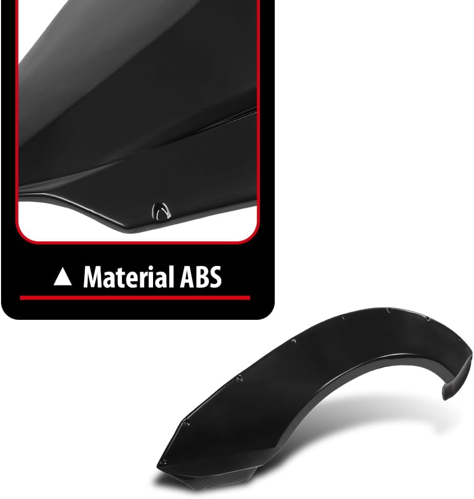 ANDPLAY 4PCS Fender Flares with Front Canards Compatible with Chevy Camaro ZL1 Only 2010 2011 2012 2013 2014 2015 MB Style Black