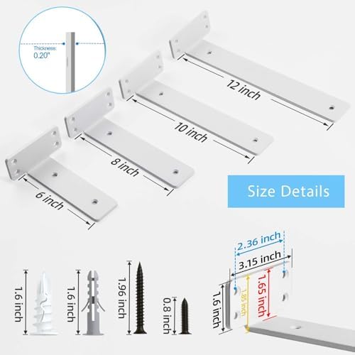 shelf brackets, heavy duty floating shelf brackets 10-inch shown in use