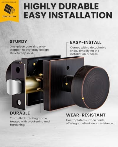 goldenwarm oil rubbed bronze door knobs interior privacy, close-up detail