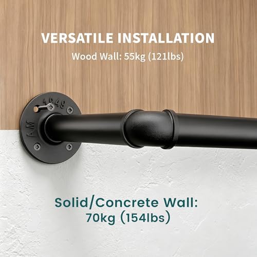 wall mounted clothes rack 48.8 inch/4ft, side view